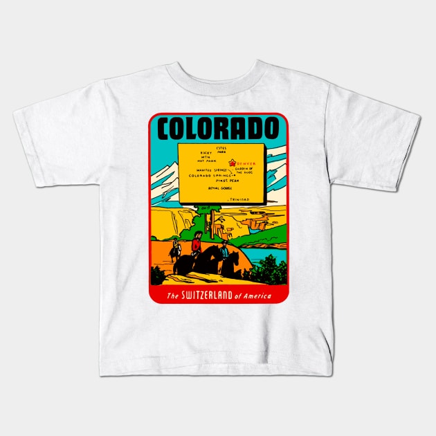 Vintage Colorado Decal Kids T-Shirt by zsonn